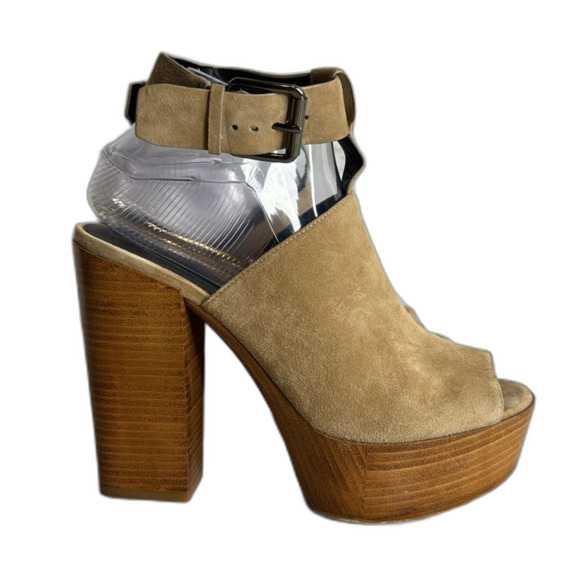Rebecca Minkoff Cece Platform Sandals heels in light taupe nude shoes size 8 M - Picture 1 of 12